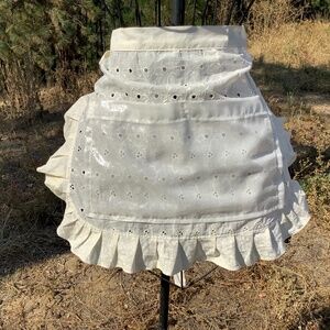 Cream color Apron with Sheer Pocket Money Dance Wedding Cafe Tea Party